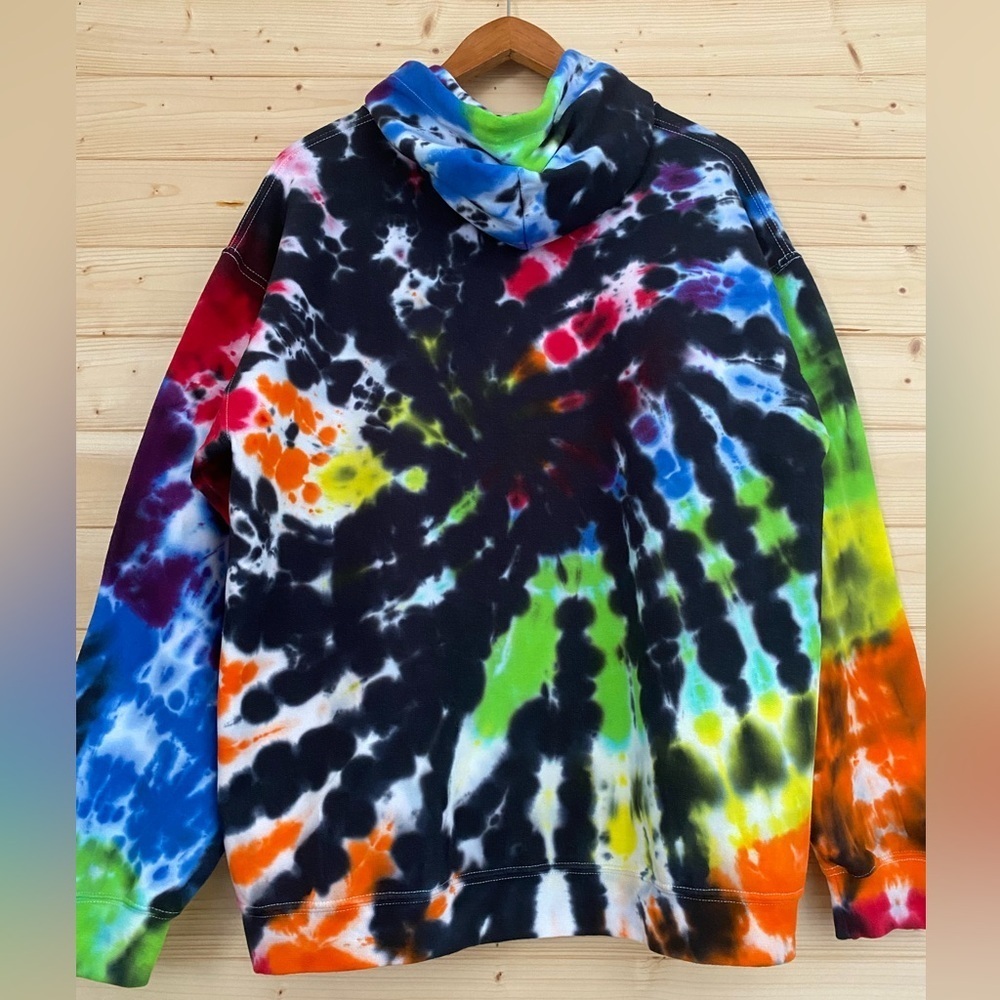 GILDAN Colorful Tie Dye Hoodie Soft Unisex Pullover Sweatshirt Unique Hippie - Picture 8 of 11